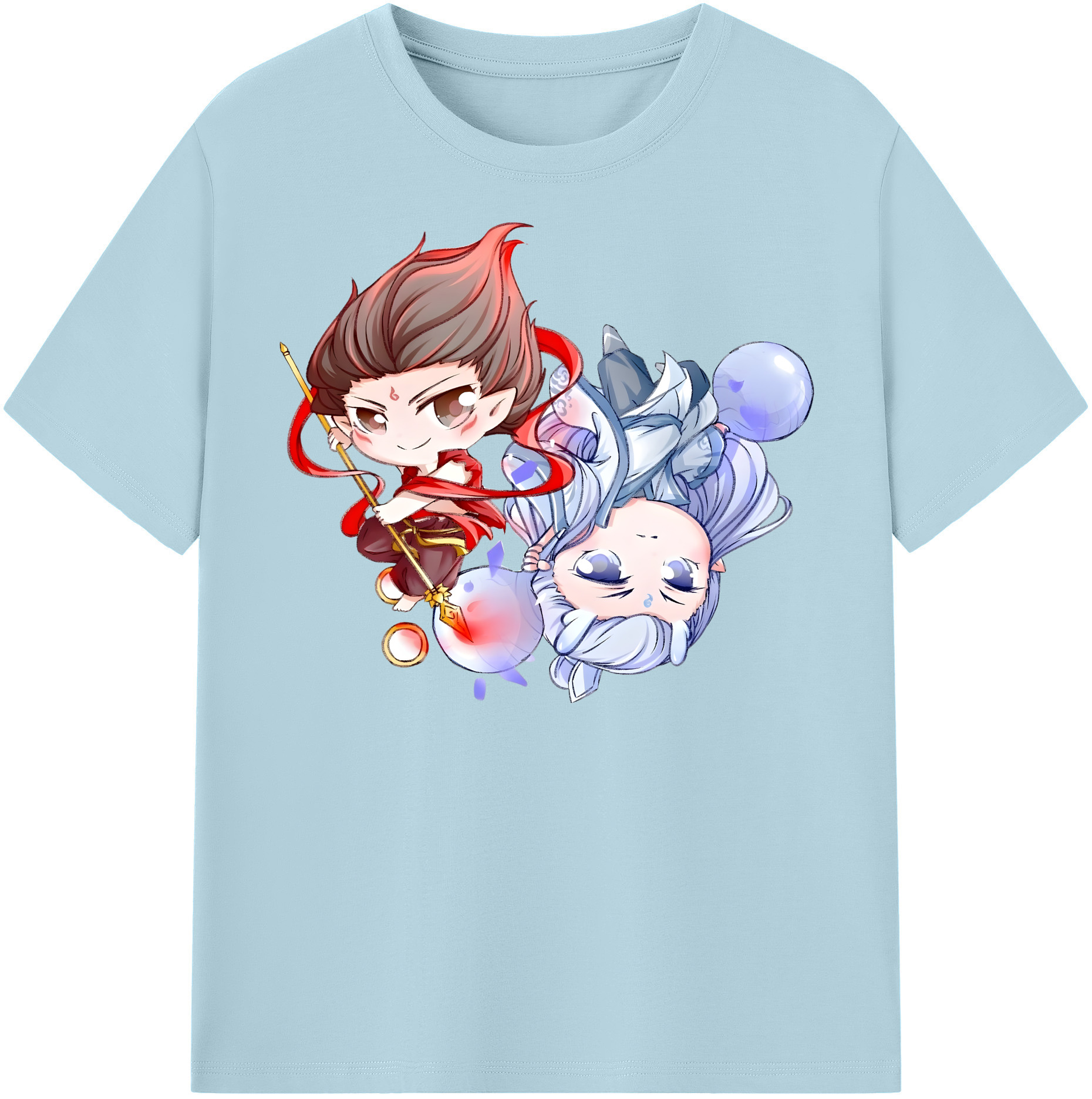 （画像用） Ne Zha 2 ナタ 魔童の大暴れ 綿100％半袖Tシャツ（フロントプリント）